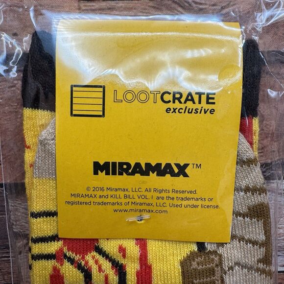 Kill Bill Vol 1 Loot Crate Bloody Socks Yellow The Bride Quentin Tarantino NEW - Picture 4 of 5